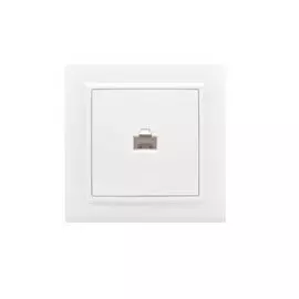 Розетка EKF ERK01-035-10 компьютерная 1-м СП Минск RJ45 белая Basic