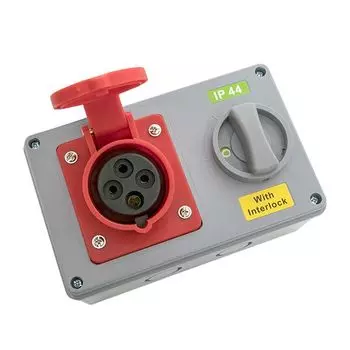 Розетка EKF ps-1414-16-380 1414 3Р+РЕ 16А 380В IP44 с блокировкой и выключателем