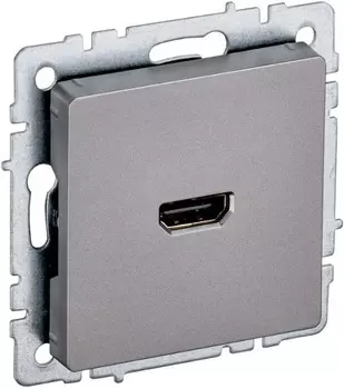 Розетка HDMI IEK BR-H10-K46 BRITE РHDMI-0-БрС Сталь