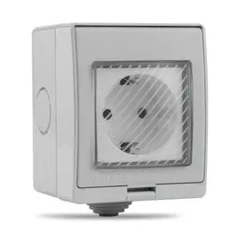 Розетка HIPER IoT Panel E01 умная, накладная, защищенная от воды Wi-Fi/AC 100-250В/16А/50/60 Гц/3600Вт/IP55