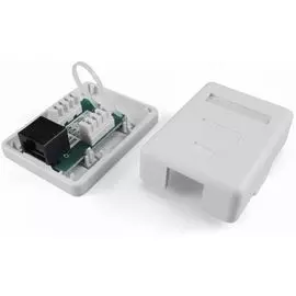 Розетка Hyperline SB1-1-8P8C-C5e-WH RJ-45(8P8C), категория 5e, одинарная, внешняя, Dual IDC