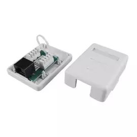 Розетка Hyperline SB1-1-8P8C-C6-WH RJ-45(8P8C), категория 6, одинарная, внешняя, Dual IDC