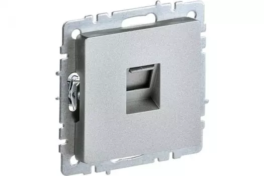 Розетка IEK BR-K10-1-K47 компьютерная СП RJ45 кат.5E BRITE РК10-БрА алюм.