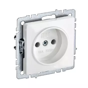 Розетка IEK BR-R10-10-K01 BRITE РС10-1-0-БрБ 10А без заземл. без защ. шторок белая