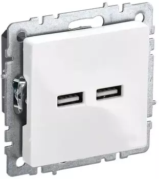 Розетка IEK BR-U21-D31-K01 BRITE USB A+A 3.1А РЮ10-1-БрБ белая