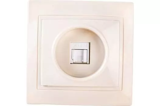 Розетка IEK EKK10-K33-DM компьютерная 1-м СП Кварта РК10-ККм IP20 кремовая