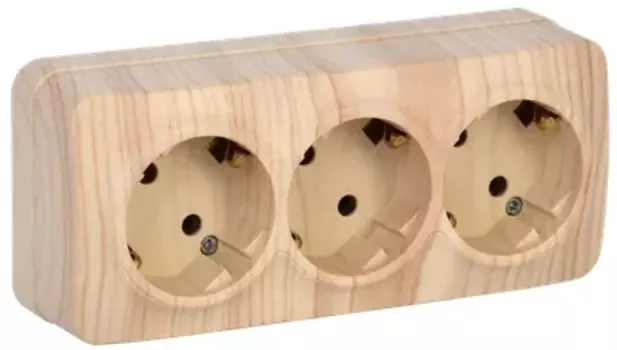 Розетка IEK ERH31-K34-16 3-м ОП GLORY РС23-3-ХС 16А с заземл. сосна