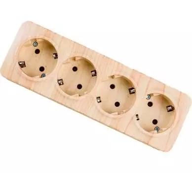 Розетка IEK ERH41-K34-16 4-м ОП GLORY РС24-3-ХС 16А с заземл. сосна