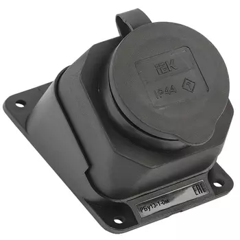 Розетка IEK PKR22-016-2-K02 РБу13-1-0м с защитной крышкой угловая настенная ОМЕГА IP44