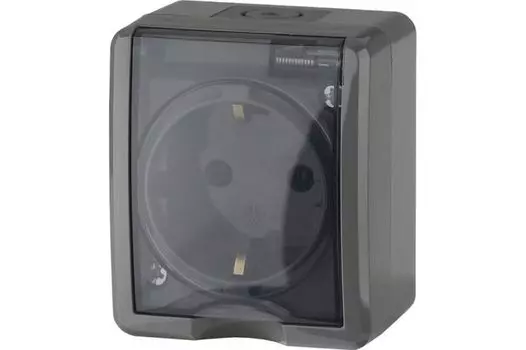 Розетка ЭРА Б0020713 11-2401-03 Эксперт серая с/з ОУ IP54