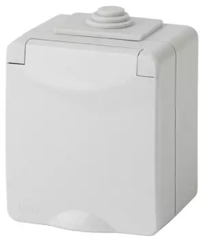 Розетка ЭРА Б0035990 11-2602-03 Эксперт Серый Розетка с/з со шт ОУ IP65