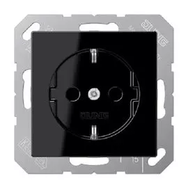 Розетка Jung A1520SW с/з безвинт. зажим, A 500 черная