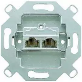 Розетка Jung EcoProfi Мех EPUAE8-8UPOK6 компьютерная 2-ая наклонная 6 кат UAE экранированная