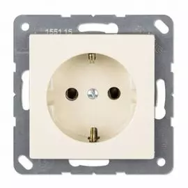 Розетка Jung EP1420 2К+З 16А 250В с автозажимом, EcoProfi бежевая