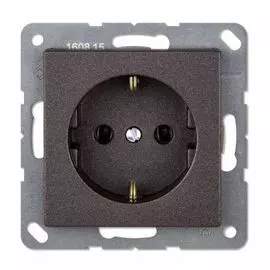 Розетка Jung EP1420AN SCHUKO одинарная, без шторок, с заземлением EcoProfi антрацит матовый