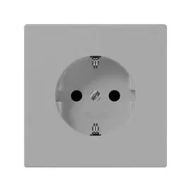 Розетка Jung LS1520KILG с/з с защитными шторками безвинт. зажим LS 990 светло-серая