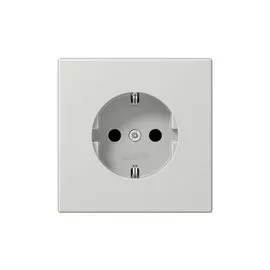 Розетка Jung LS1520LG 2К+З с/з безвинт. зажим, LS 990 светло-серый