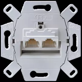 Розетка Jung UAE8-8UPOK6 Мех компьютерная 2-ая наклонная категория 6 (выходы раздельные)