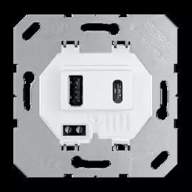 Розетка Jung USB15CAWW USB тип А, USB тип C мех белый