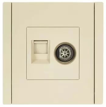 Розетка комбинированная IEK FP-AK20-1-K10 FORTE&PIANO TV+RJ45 кат.5E FP436 ваниль