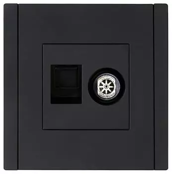 Розетка комбинированная IEK FP-AK20-2-K02 FORTE&PIANO TV+RJ45 кат.6 FP137 черный