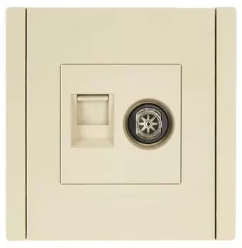 Розетка комбинированная IEK FP-AK20-2-K10 FORTE&PIANO TV+RJ45 кат.6 FP437 ваниль