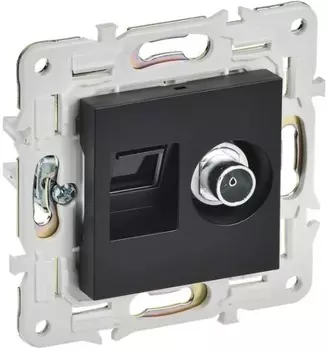 Розетка комбинированная IEK SK-AK20-2-K02 SKANDY TV+RJ45 кат.6 SK-A15Bl Черный