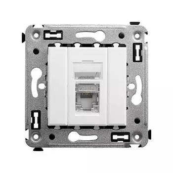 Розетка компьютерная DKC 4400393 RJ-45 в стену, кат.6 одинарная экранированная, "Белое облако", "Avanti"