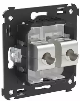 Розетка компьютерная DKC 4400774 RJ-45 без шторки в стену, кат.6А двойная экранированная, "Белое облако", "Avanti"