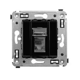 Розетка компьютерная DKC 4402293 RJ-45 в стену, кат.6 одинарная, "Черный квадрат", "Avanti"