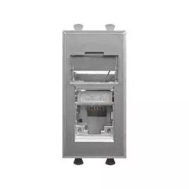 Розетка компьютерная DKC 4404391 RJ-45 модульная, кат. 6 экранированная, "Закаленная сталь", 1 модуль, "Avanti"