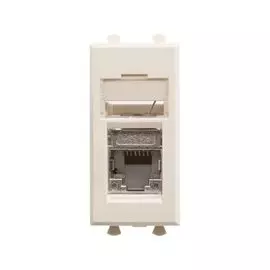 Розетка компьютерная DKC 4405361 RJ-45 модульная, кат.5е экранированная, "Ванильная дымка", 1 модуль, "Avanti"