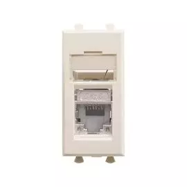 Розетка компьютерная DKC 4405391 RJ-45 модульная, кат.6 экранированная, "Ванильная дымка", 1 модуль, "Avanti"