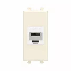 Розетка компьютерная DKC 4405691 RJ-45 без шторки модульная, кат.6, "Ванильная дымка", 1 модуль, "Avanti"