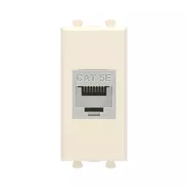 Розетка компьютерная DKC 4405761 RJ-45 без шторки модульная, кат.5е экранированная, "Ванильная дымка", 1 модуль, "Avanti"