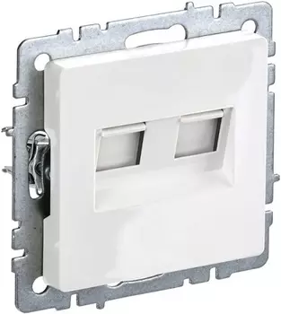 Розетка компьютерная двойная IEK BR-K20-2-K01 BRITE RJ45 кат.6 РК11-2-БрБ Белый