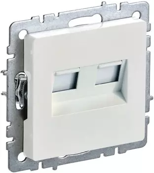Розетка компьютерная двойная IEK BR-K20-2-K36 BRITE RJ45 кат.6 РК11-2-БрЖ Жемчужный