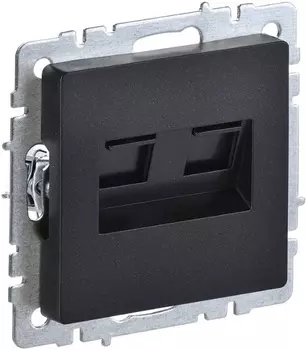Розетка компьютерная двойная IEK BR-K20-2-K02 BRITE RJ45 кат.6 РК11-2-БрЧ Черный