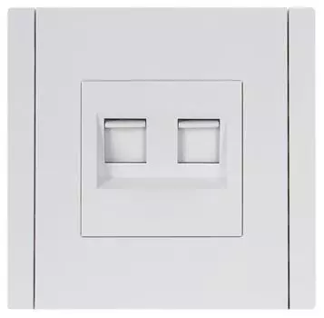 Розетка компьютерная двойная IEK FP-K20-2-K01 FORTE&PIANO RJ45 кат.6 FP234 белый