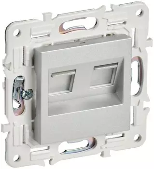 Розетка компьютерная двойная IEK SK-K20-1-K23 SKANDY RJ45 кат.5E SK-K03S Серебряный