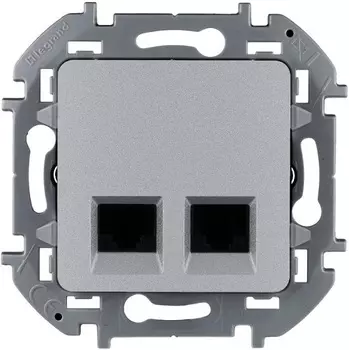 Розетка компьютерная двойная Legrand 673837 INSPIRIA RJ 45 - категория 5e - UTP алюминий