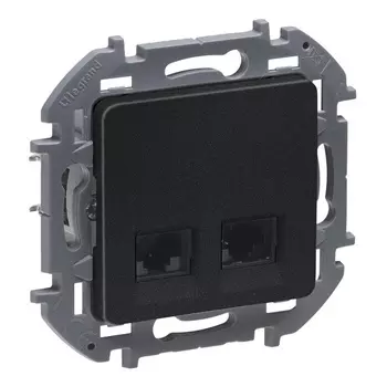 Розетка компьютерная двойная Legrand 673838 Inspiria Антрацит RJ 45 - категория 5e - UTP