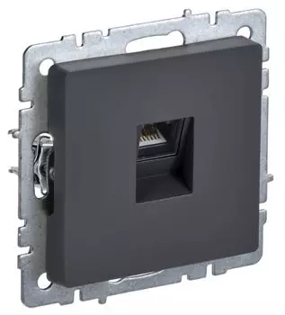 Розетка компьютерная IEK BR-K10-1-K53 BRITE RJ45 кат.5E РК10-БрГ Графит