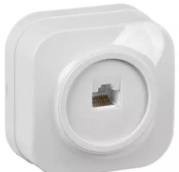 Розетка компьютерная IEK EKH10-K01 GLORY RJ45 кат.5E открытой установки РК10-ХБ белый