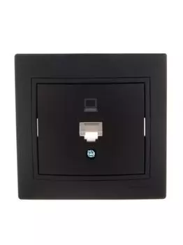 Розетка компьютерная Lezard 701-4242-139 1-м СП Mira RJ45, черный бархат