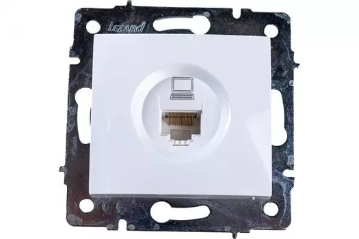 Розетка компьютерная Lezard 707-0288-139 1-м СП Karina RJ45 механизм, белая