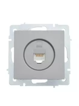 Розетка компьютерная Lezard 742-3588-139 1-м СП Vesna механизм платина