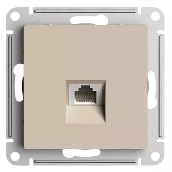 Розетка компьютерная Systeme Electric ATN001286 AtlasDesign RJ45, кат. 6A, механизм, песочный