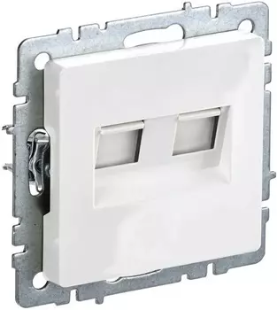 Розетка компьютерная+телефонная IEK BR-KT20-O-1-K01 BRITE RJ11+RJ45 кат.5E РК/Т12-БрБ Белый