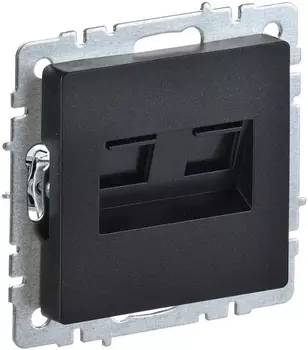 Розетка компьютерная+телефонная IEK BR-KT20-O-1-K02 BRITE RJ11+RJ45 кат.5E РК/Т12-БрЧ Черный
